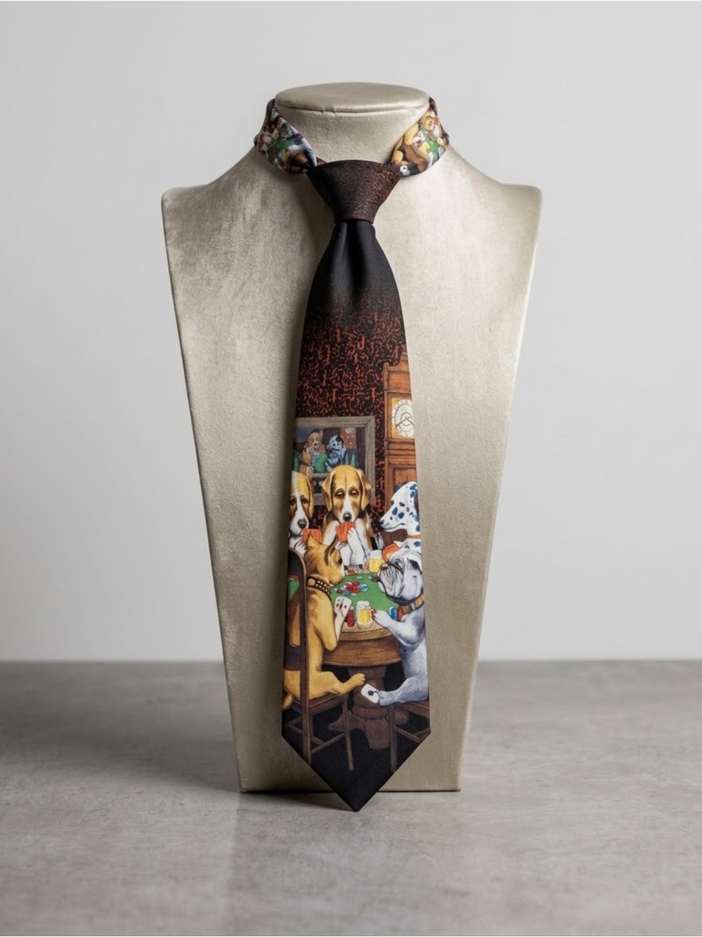Vintage Ralph Marlin Black Tie “Dogs Playing Poker” 1994